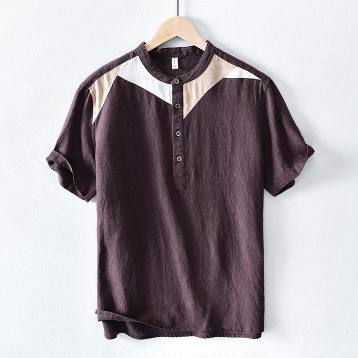 Men's Linen Henley Short Sleeve Shirt