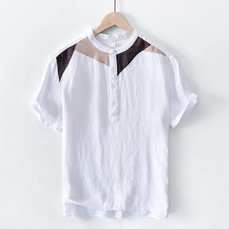 Men's Linen Henley Short Sleeve Shirt