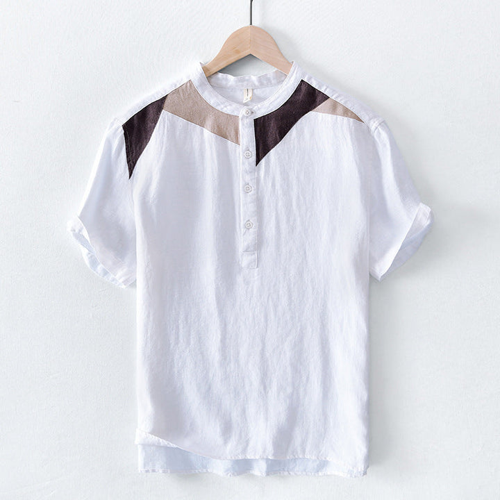 Men's Linen Henley Short Sleeve Shirt