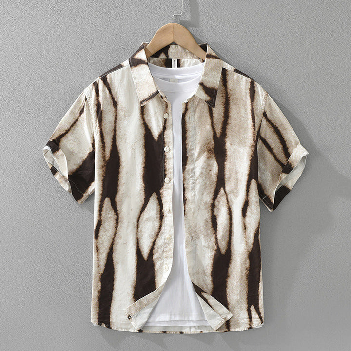 Men's Abstract Print Cotton Shirt