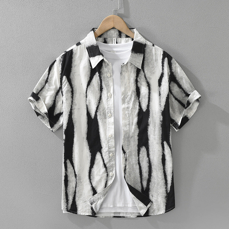 Men's Abstract Print Cotton Shirt