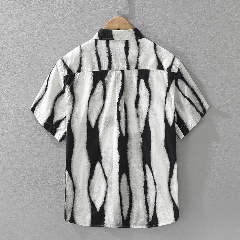 Men's Abstract Print Cotton Shirt