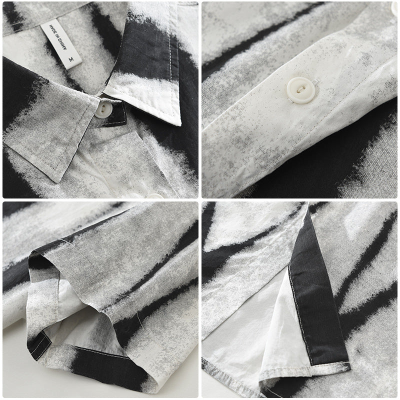 Men's Abstract Print Cotton Shirt