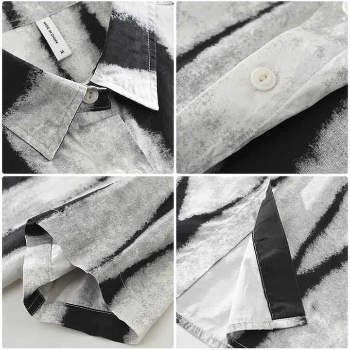 Men's Abstract Print Cotton Shirt