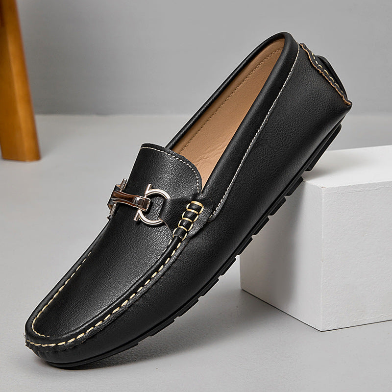Men’s Genuine Leather Bit Loafers – Slip-On Driving Shoes