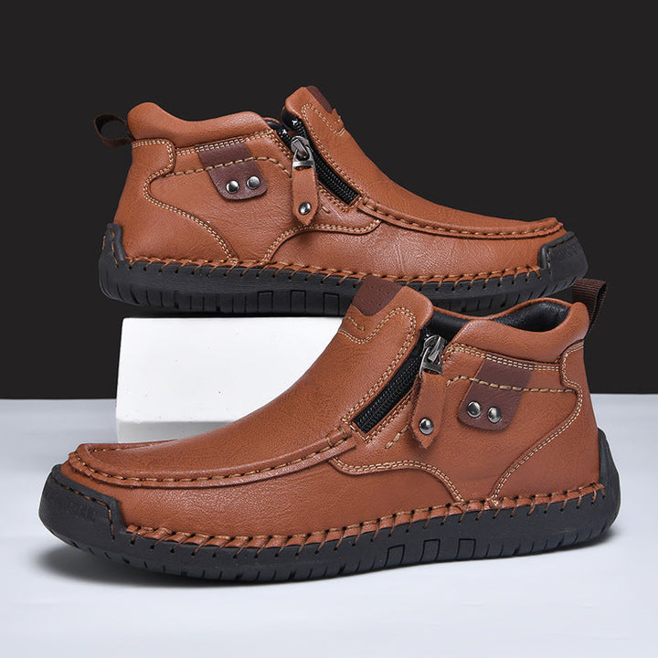 Men's Casual Side Zipper Comfortable Ankle Boots