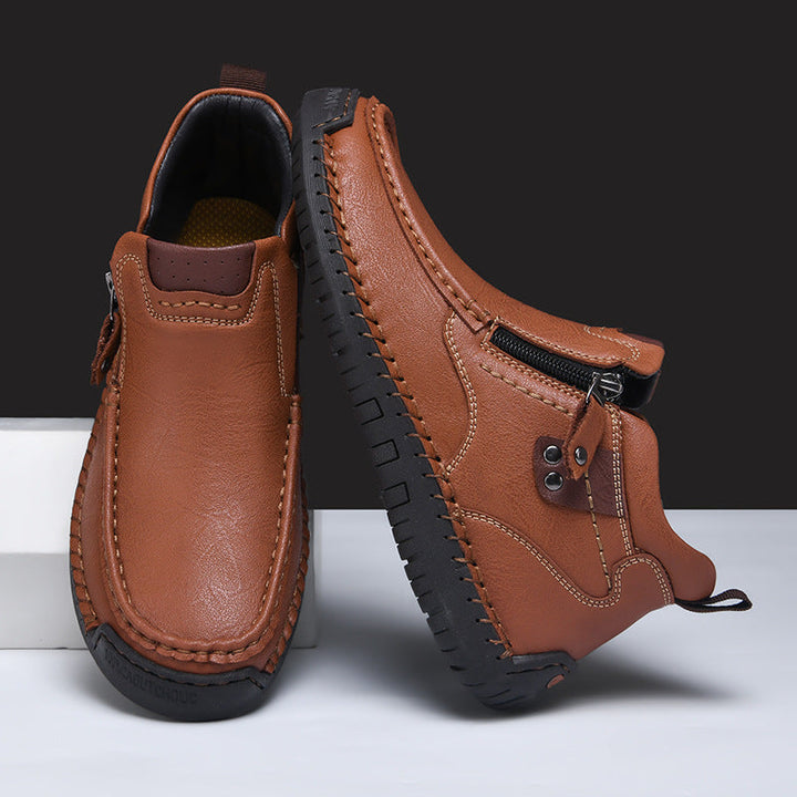 Men's Casual Side Zipper Comfortable Ankle Boots