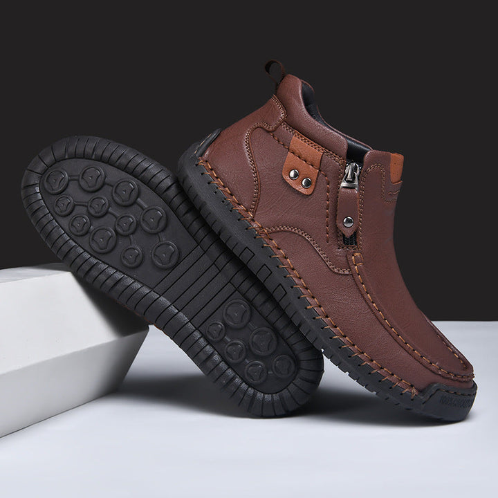 Men's Casual Side Zipper Comfortable Ankle Boots