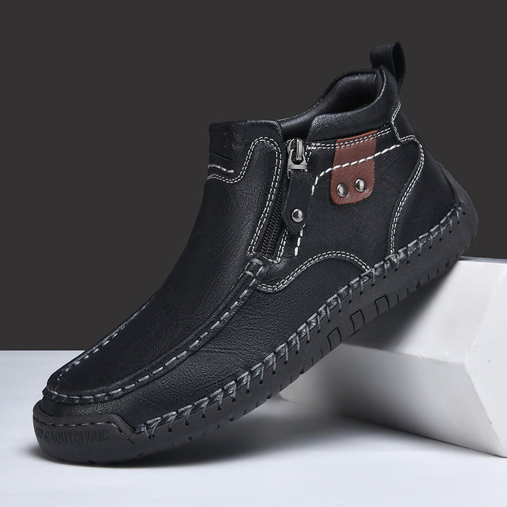 Men's Casual Side Zipper Comfortable Ankle Boots