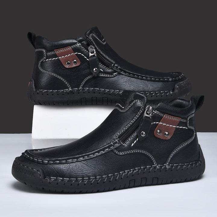 Men's Casual Side Zipper Comfortable Ankle Boots