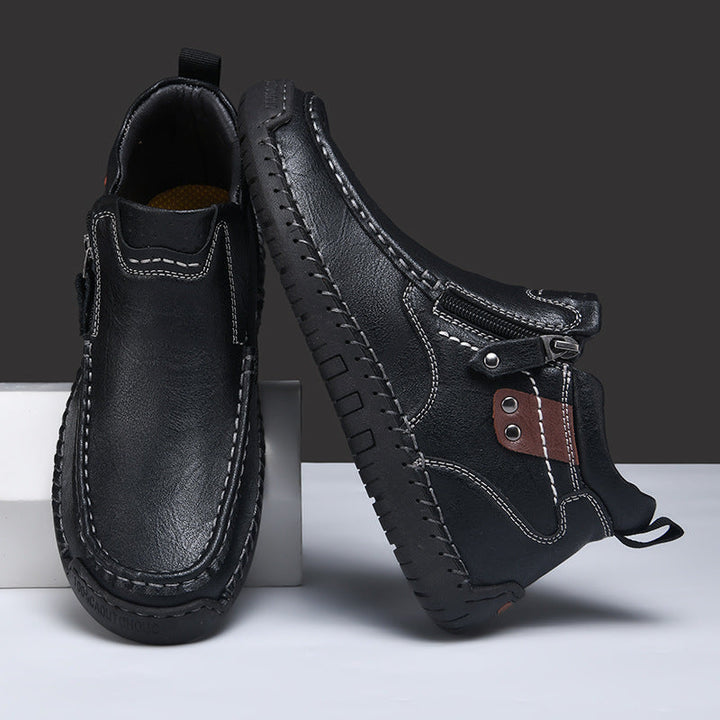 Men's Casual Side Zipper Comfortable Ankle Boots