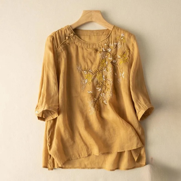 Women’s Embroidered Cotton Floral Blouse