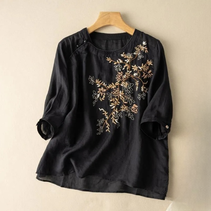 Women’s Embroidered Cotton Floral Blouse