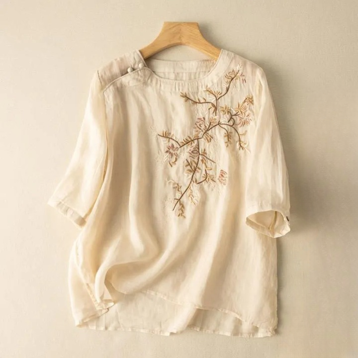 Women’s Embroidered Cotton Floral Blouse