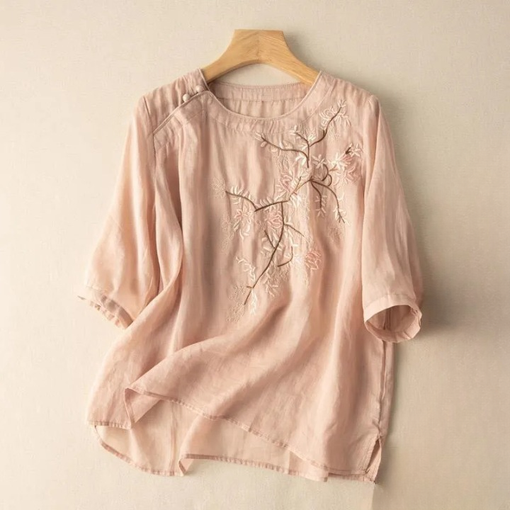 Women’s Embroidered Cotton Floral Blouse