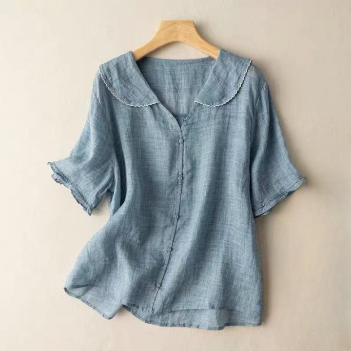 Women’s Cotton Scalloped Collar Blouse
