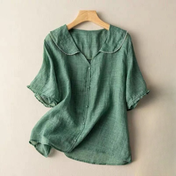 Women’s Cotton Scalloped Collar Blouse
