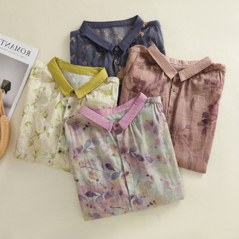 Women’s Floral Button-Up Blouse