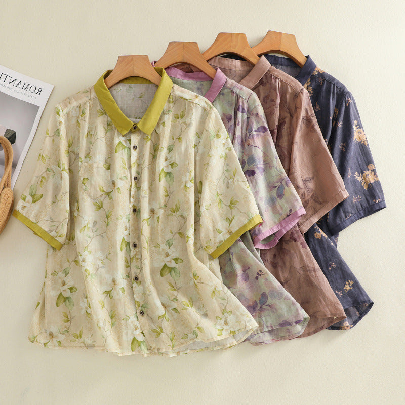 Women’s Floral Button-Up Blouse