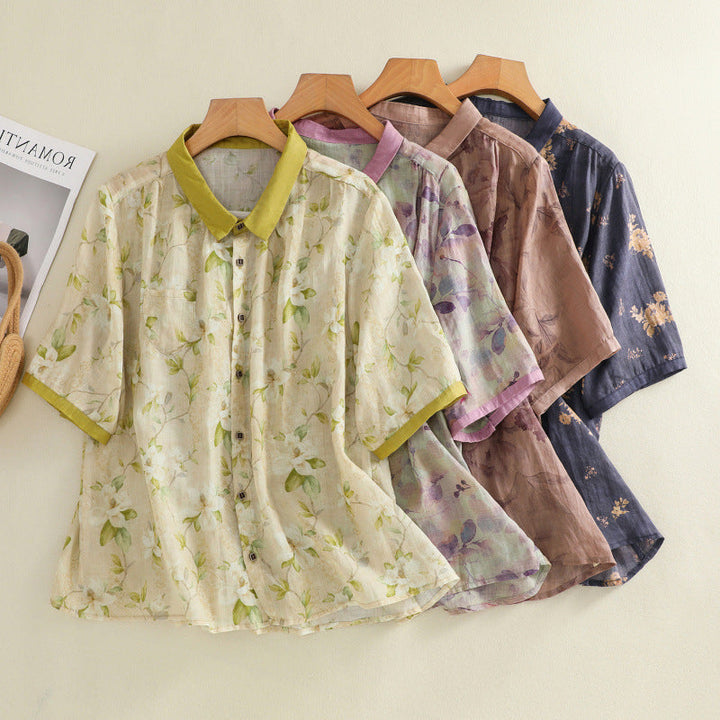 Women’s Floral Button-Up Blouse