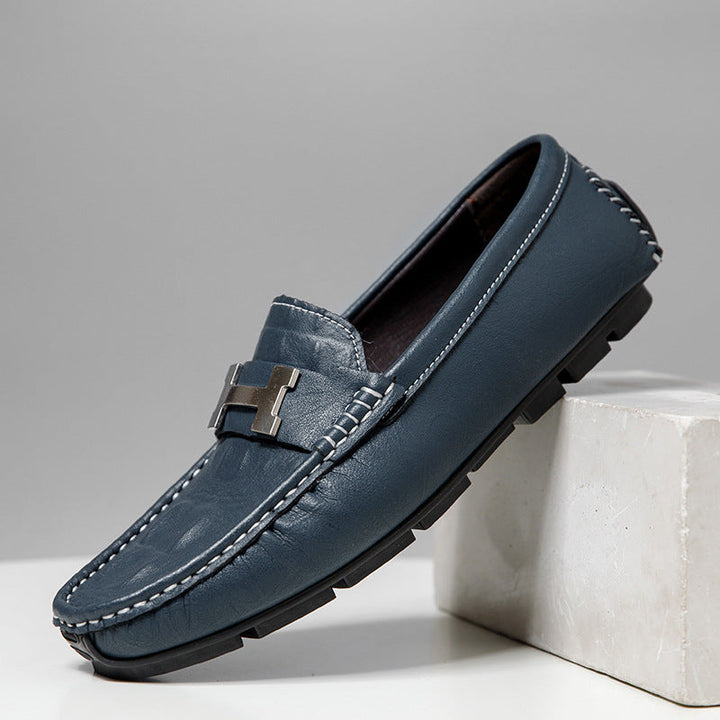 Men’s Comfortable Leather Buckle Loafers