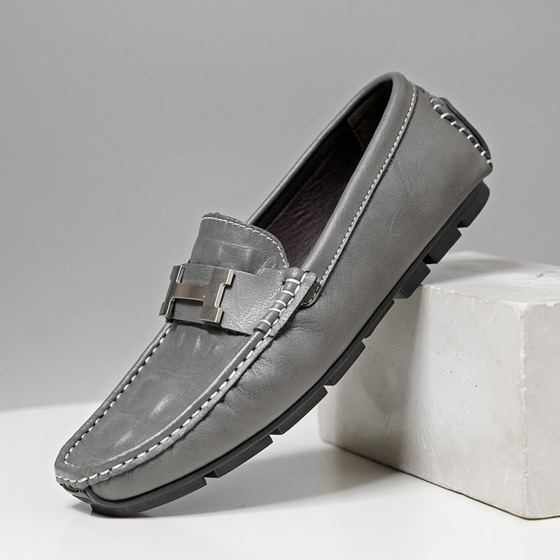 Men’s Comfortable Leather Buckle Loafers