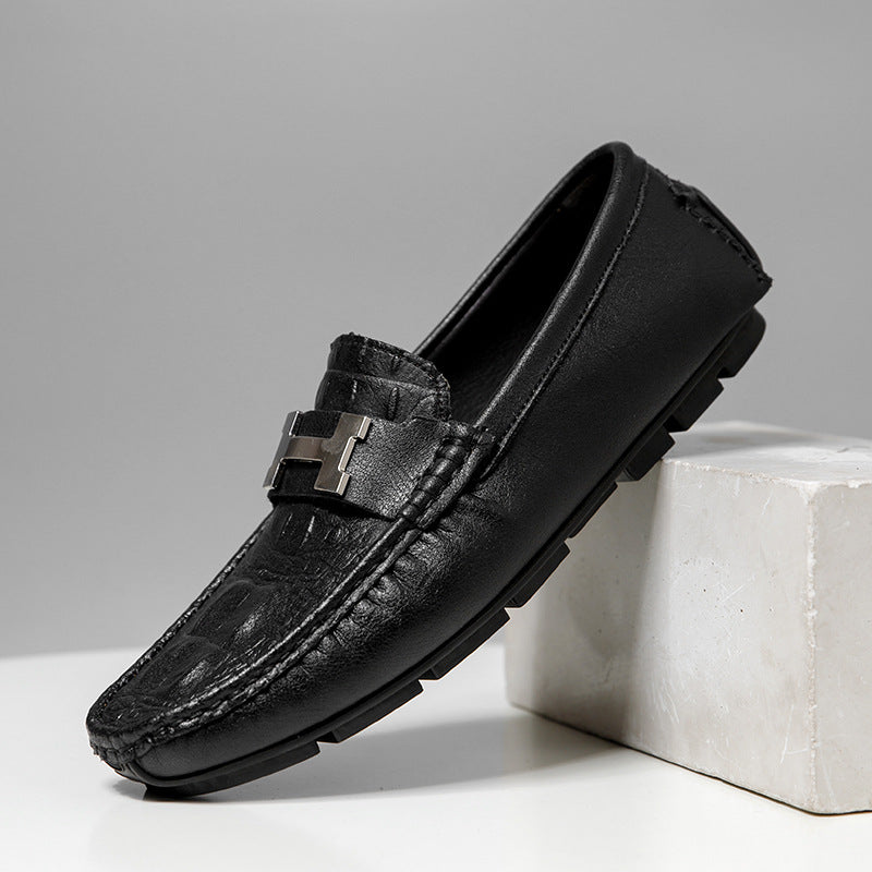 Men’s Comfortable Leather Buckle Loafers