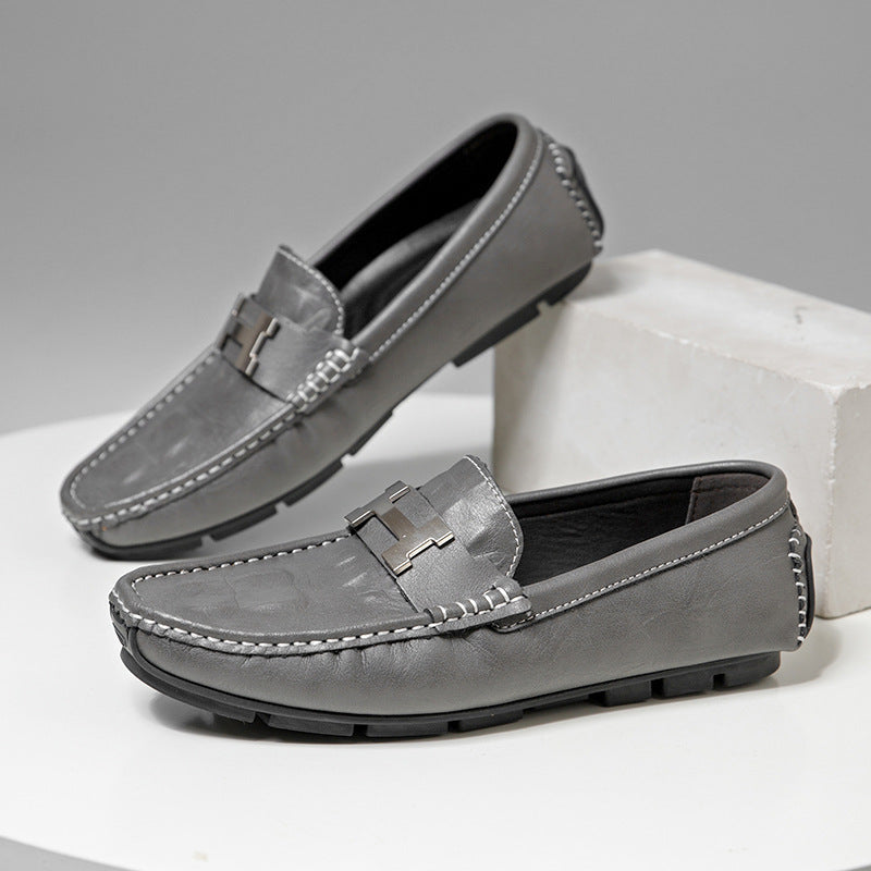 Men’s Comfortable Leather Buckle Loafers