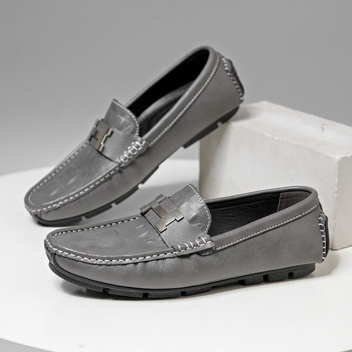 Men’s Comfortable Leather Buckle Loafers