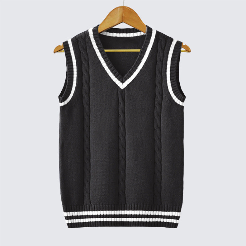 Men’s Classic Cable-Knit V-Neck Sweater Vest
