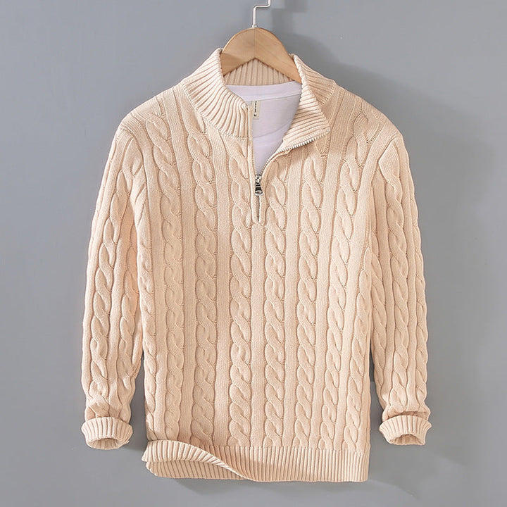 Men’s Cable-Knit Quarter-Zip Sweater
