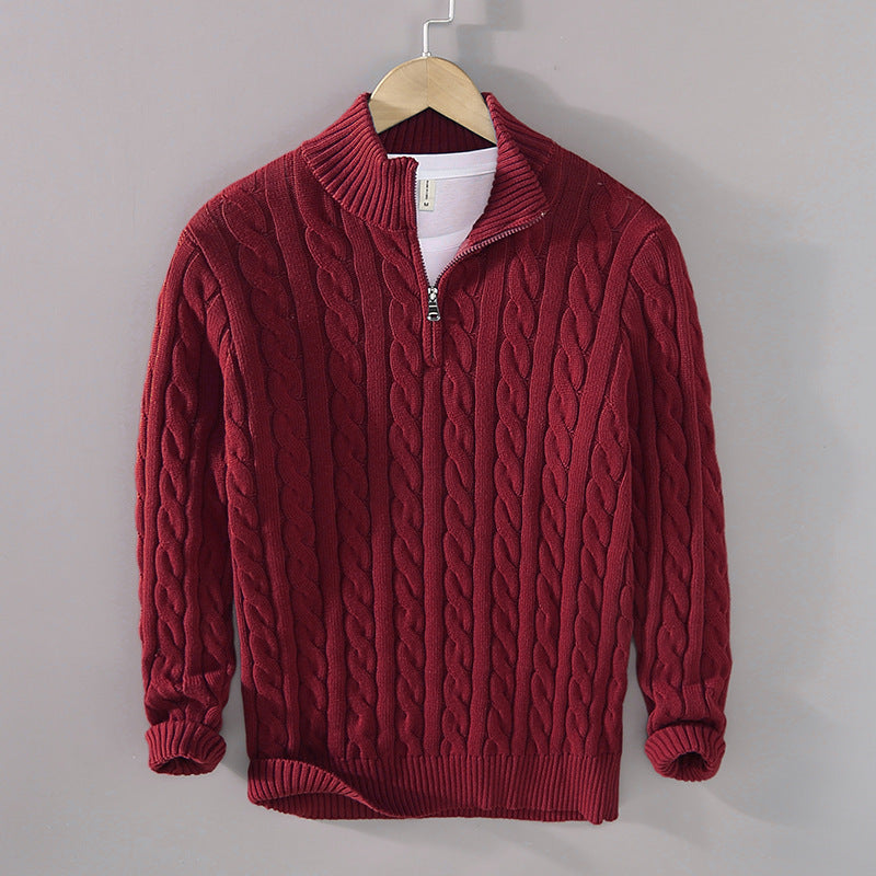Men’s Cable-Knit Quarter-Zip Sweater