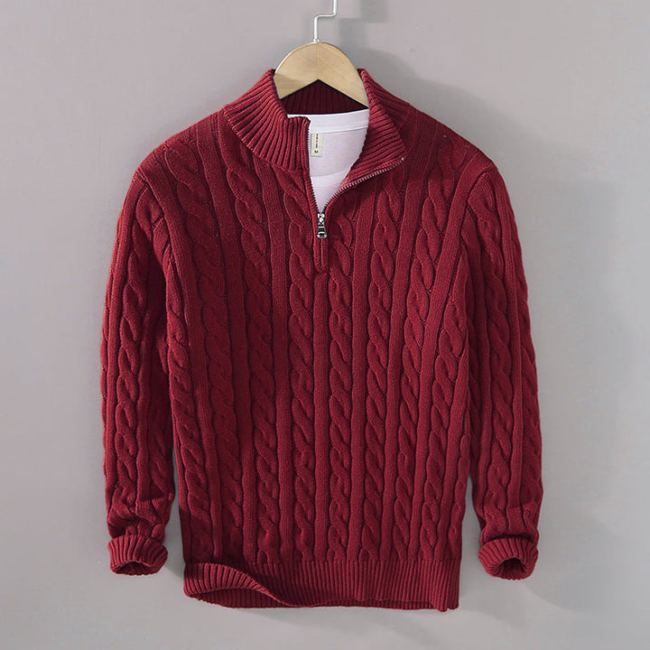 Men’s Cable-Knit Quarter-Zip Sweater