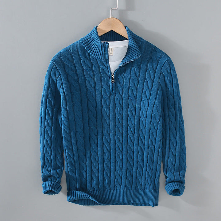 Men’s Cable-Knit Quarter-Zip Sweater