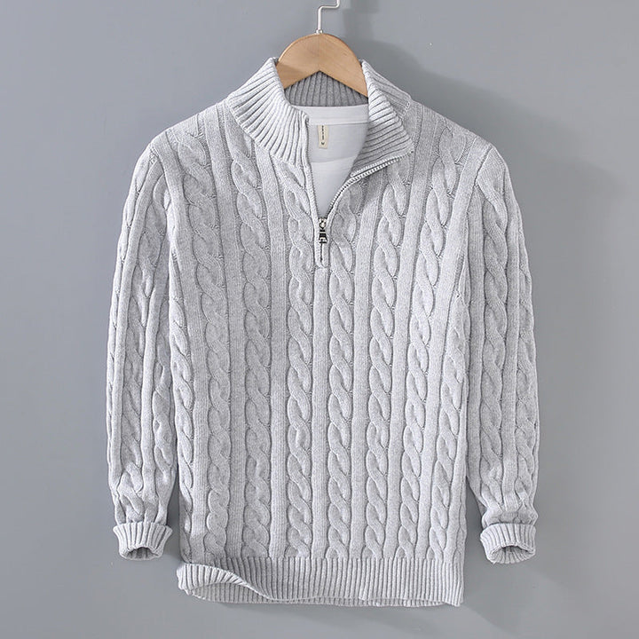 Men’s Cable-Knit Quarter-Zip Sweater
