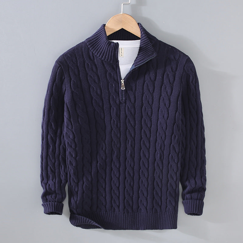Men’s Cable-Knit Quarter-Zip Sweater