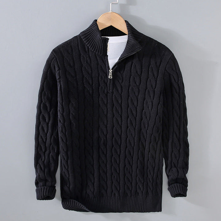 Men’s Cable-Knit Quarter-Zip Sweater