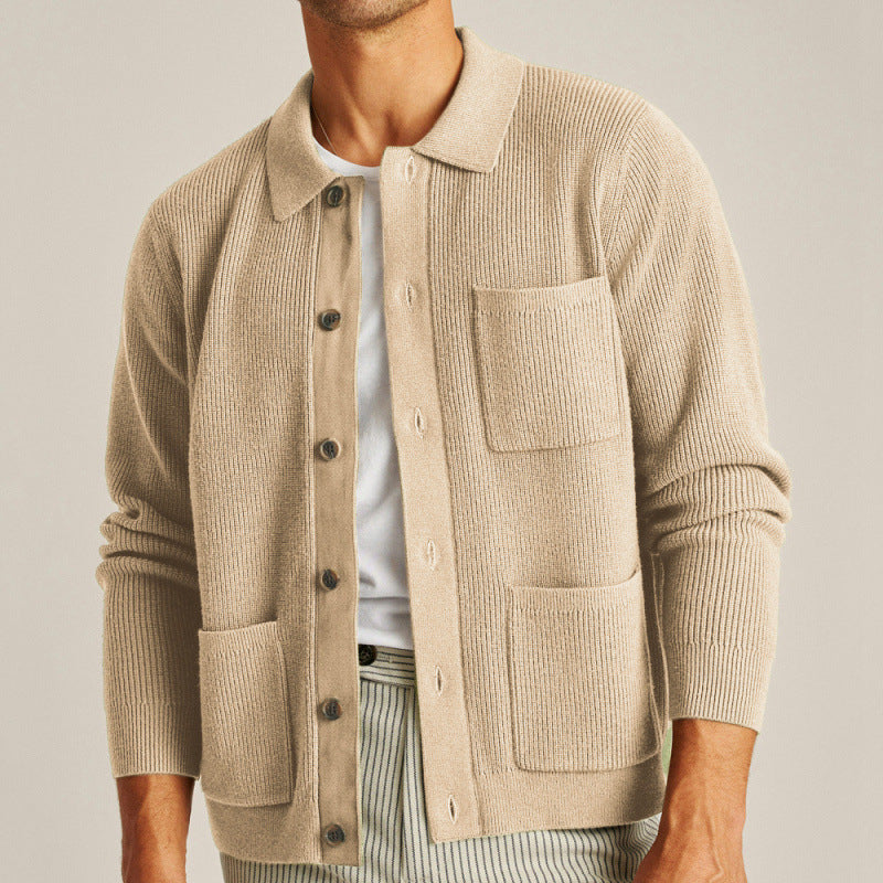 Men’s Textured Button-Up Comfort Cardigan