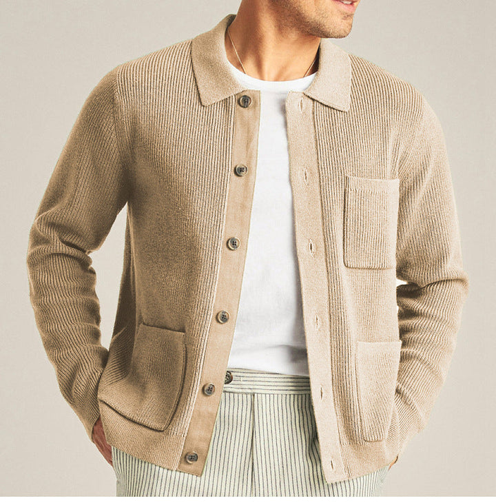 Men’s Textured Button-Up Comfort Cardigan