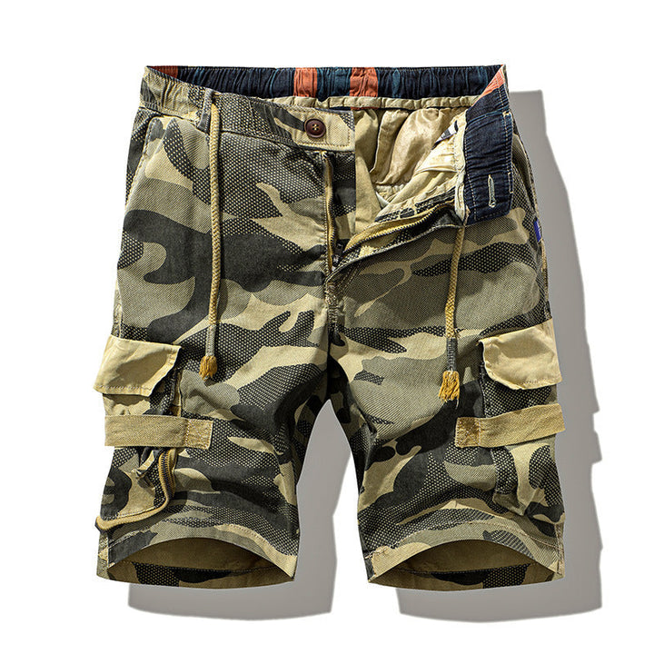 Men's Camo Drawstring Cargo Shorts