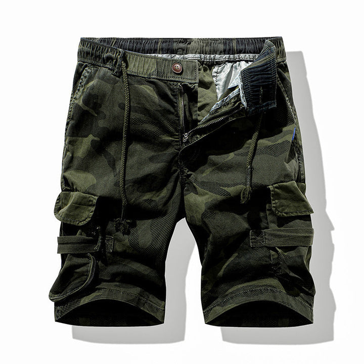 Men's Camo Drawstring Cargo Shorts