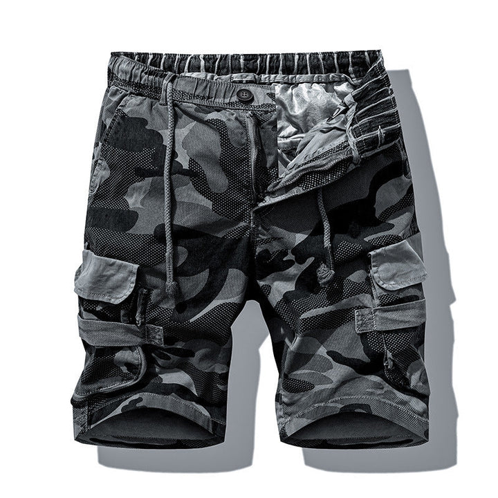 Men's Camo Drawstring Cargo Shorts