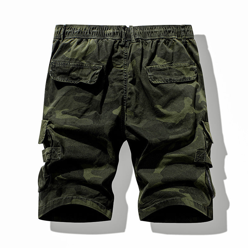 Men's Camo Drawstring Cargo Shorts