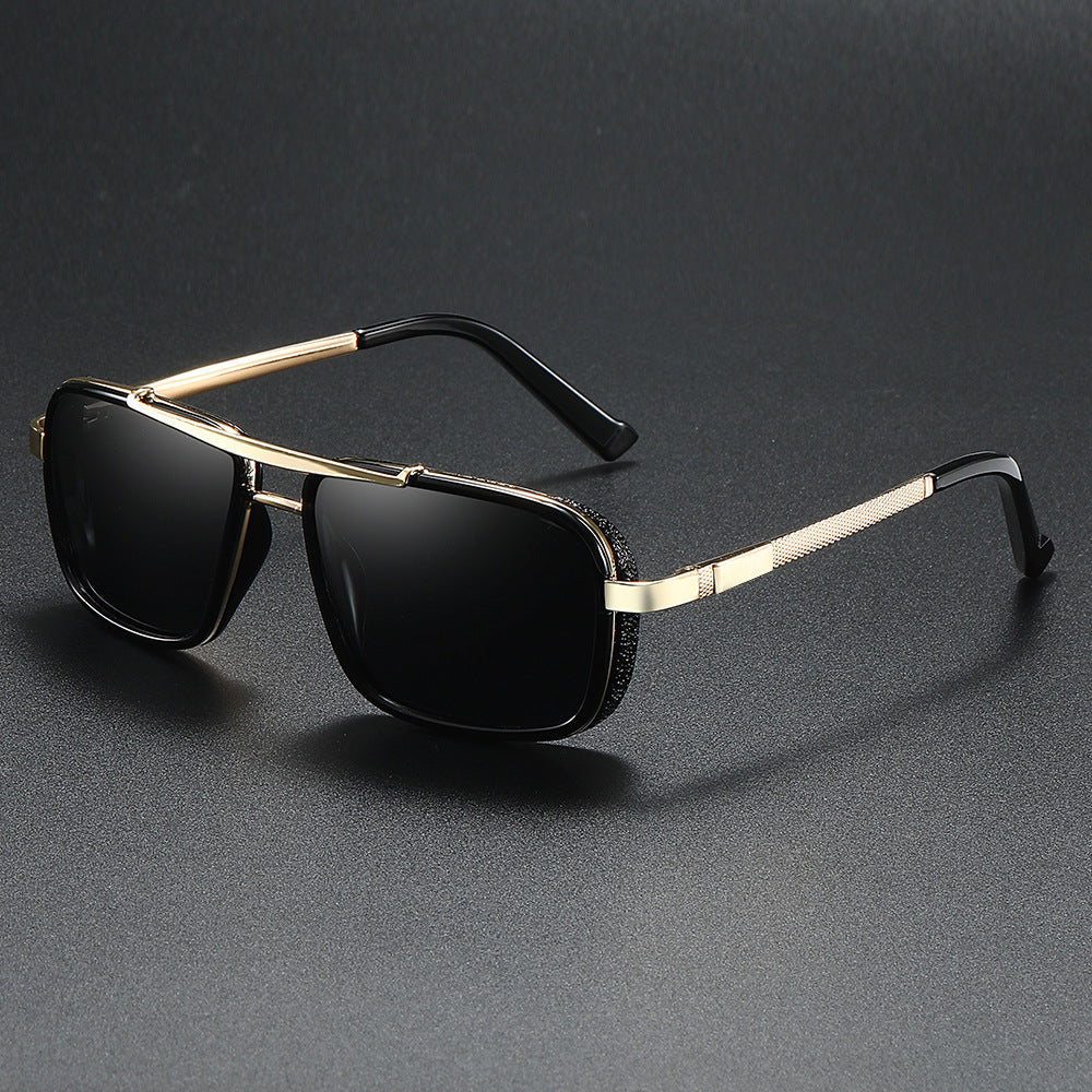 Classic Stratos Square Frame Metal Aviator UV400 Sunglasses