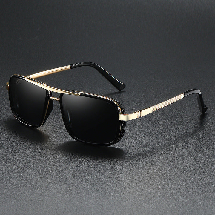 Classic Stratos Square Frame Metal Aviator UV400 Sunglasses