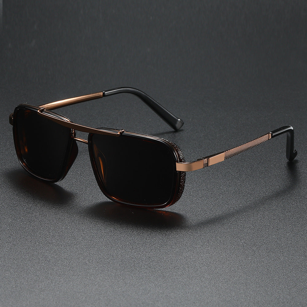 Classic Stratos Square Frame Metal Aviator UV400 Sunglasses