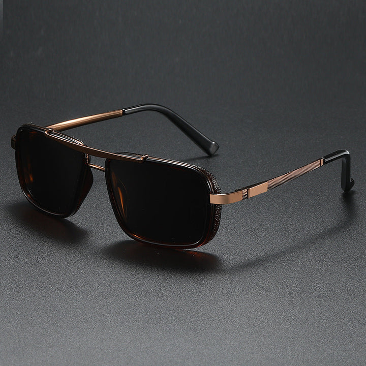 Classic Stratos Square Frame Metal Aviator UV400 Sunglasses