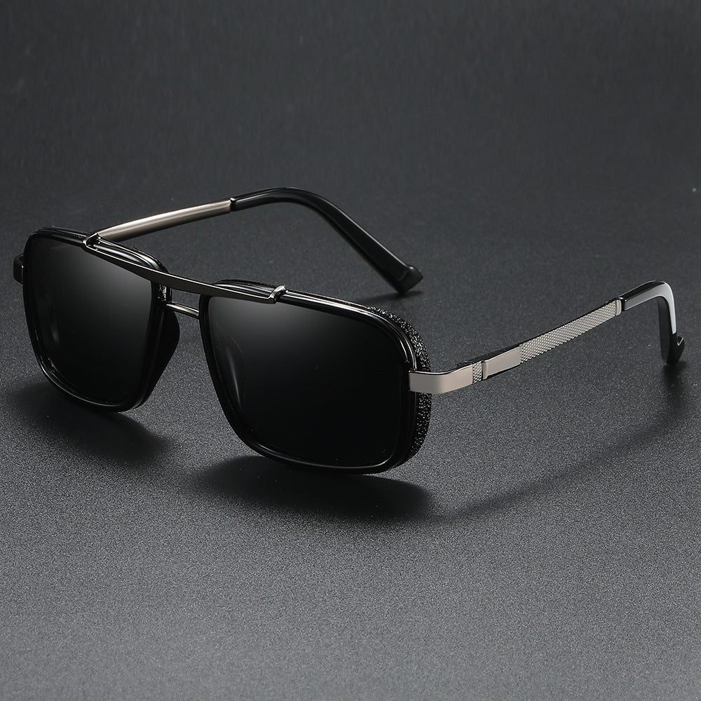 Classic Stratos Square Frame Metal Aviator UV400 Sunglasses