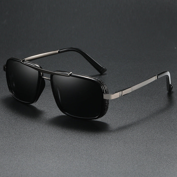 Classic Stratos Square Frame Metal Aviator UV400 Sunglasses