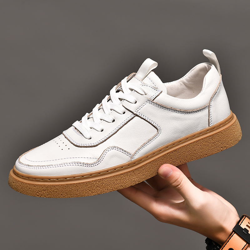 Men’s Leather Casual Sneakers – Retro Colorway All-Day Comfort